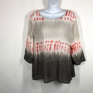 Chico’s brown tie dye blouse size Chico’s 2/Large